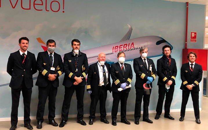 Los pilotos de Iberia siguen volando a China para recoger material sanitario