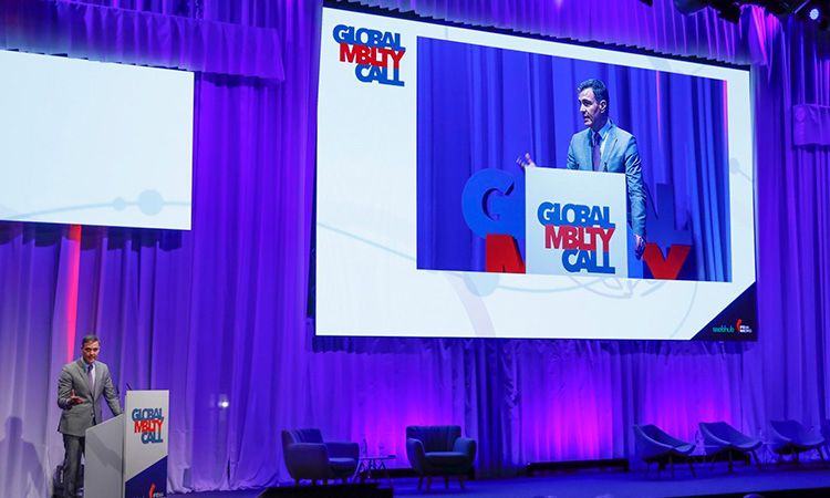 El presidente Pedro Sánchez en la clausura del GMC